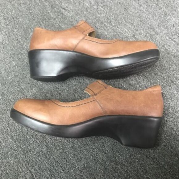 Alegria Women Ella 632 Saddle Mary Janes Shoes Brown Leather Hook & Loop 39 - Picture 5 of 9
